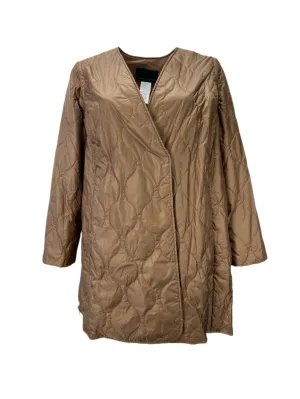 Marina Rinaldi Women's Brown Panda Removable Sleeve Quilted Jacket NWT