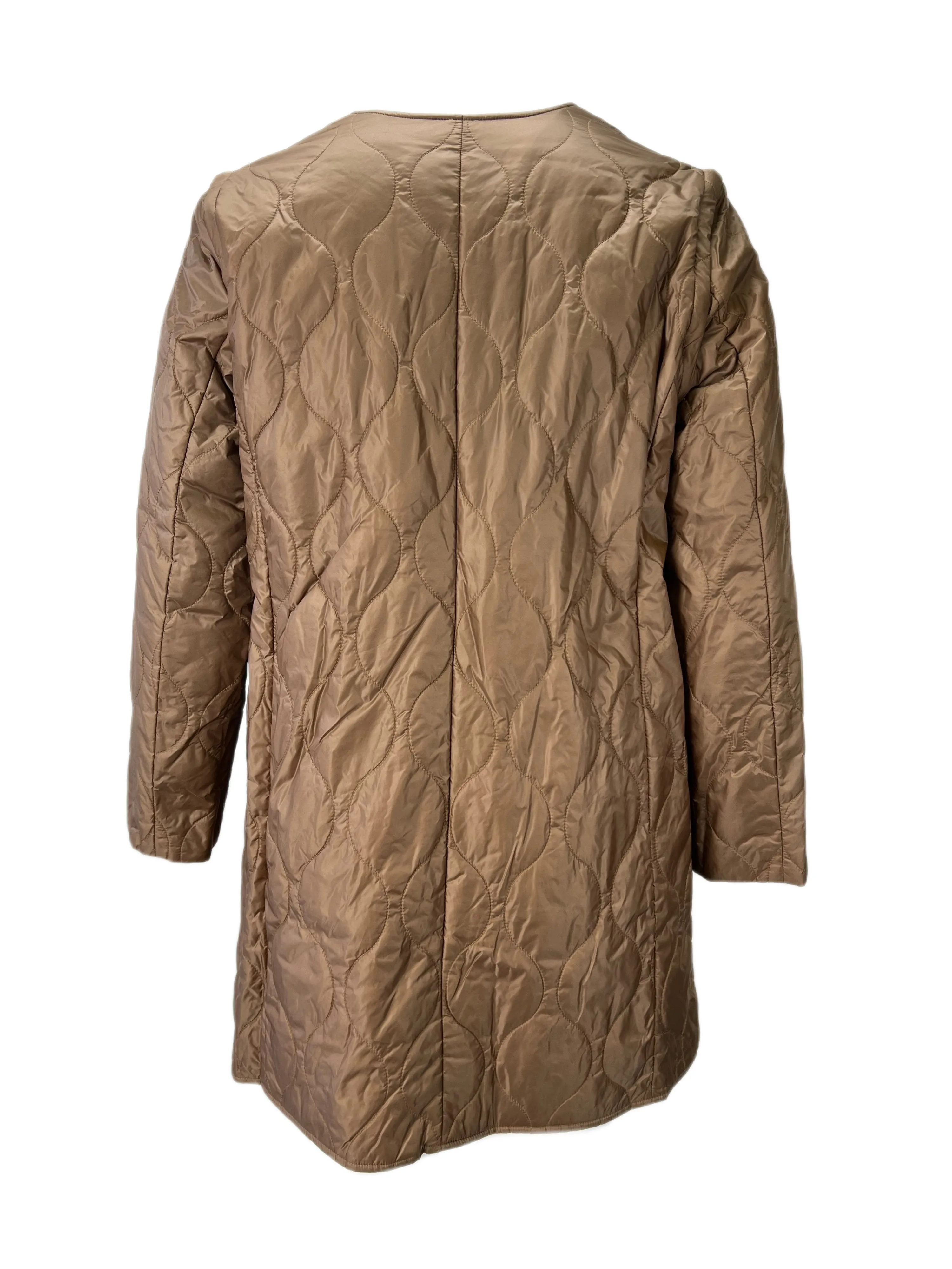 Marina Rinaldi Women's Brown Panda Removable Sleeve Quilted Jacket NWT