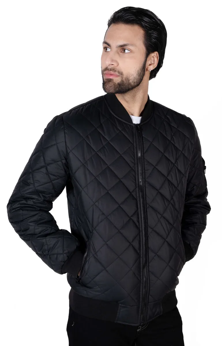 Men Black Daimond full sleeves jacket