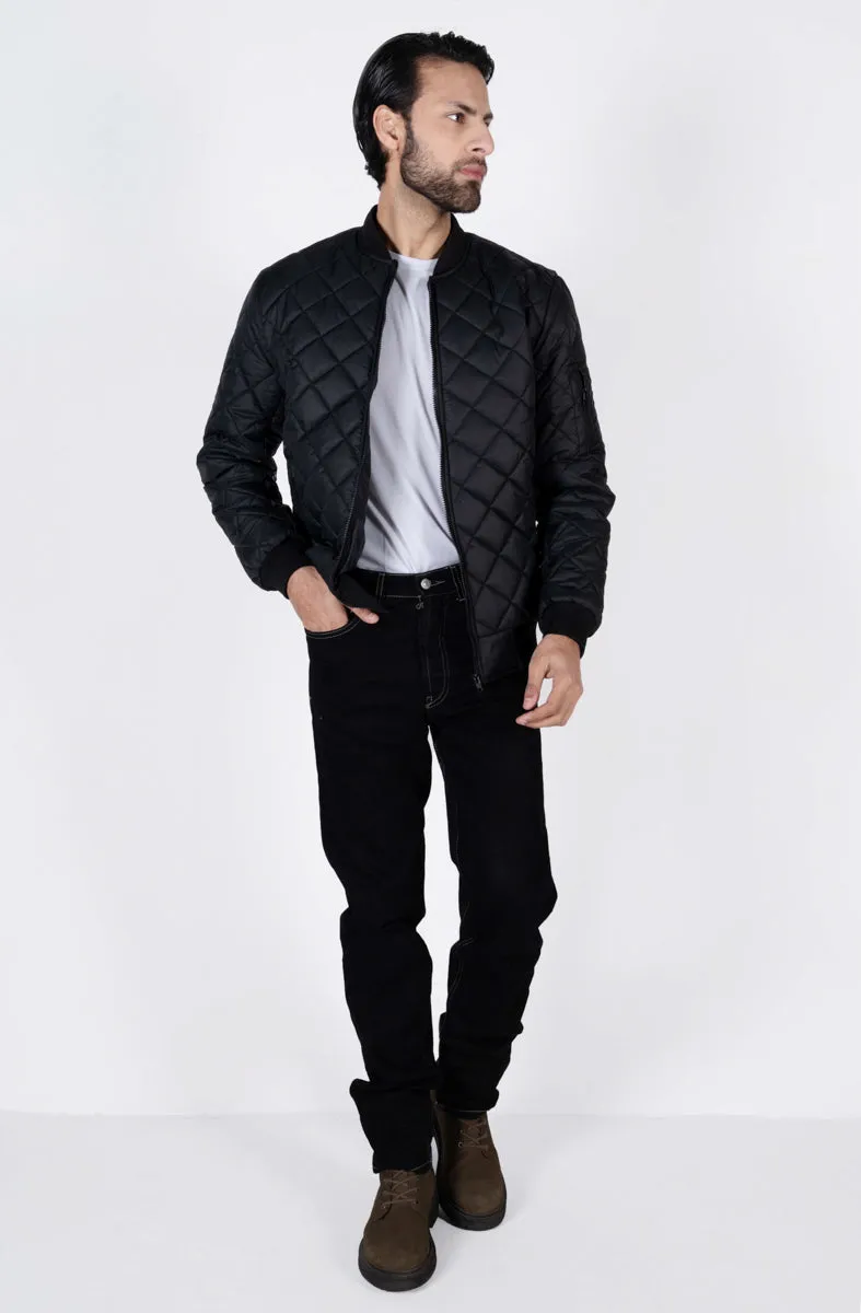 Men Black Daimond full sleeves jacket