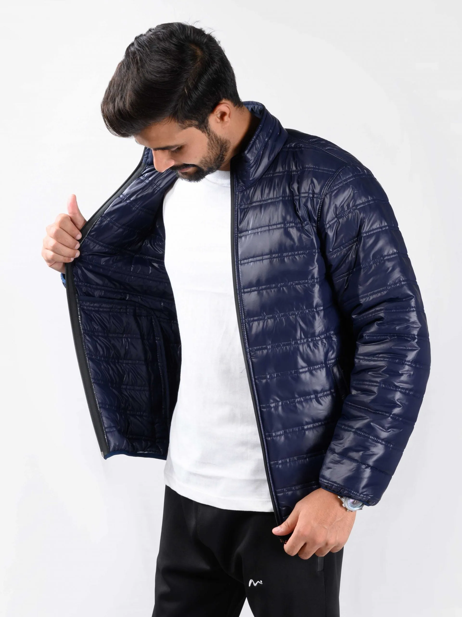 Men Navy Blue gillet  Full sleeves