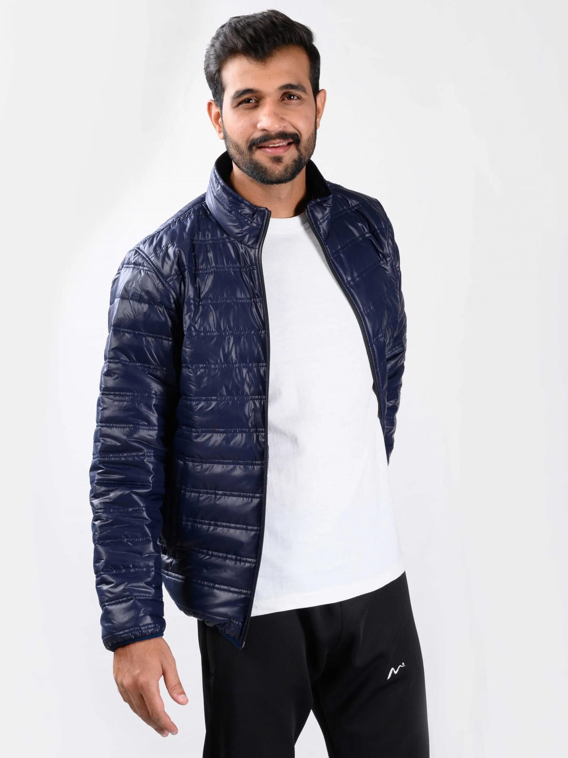 Men Navy Blue gillet  Full sleeves