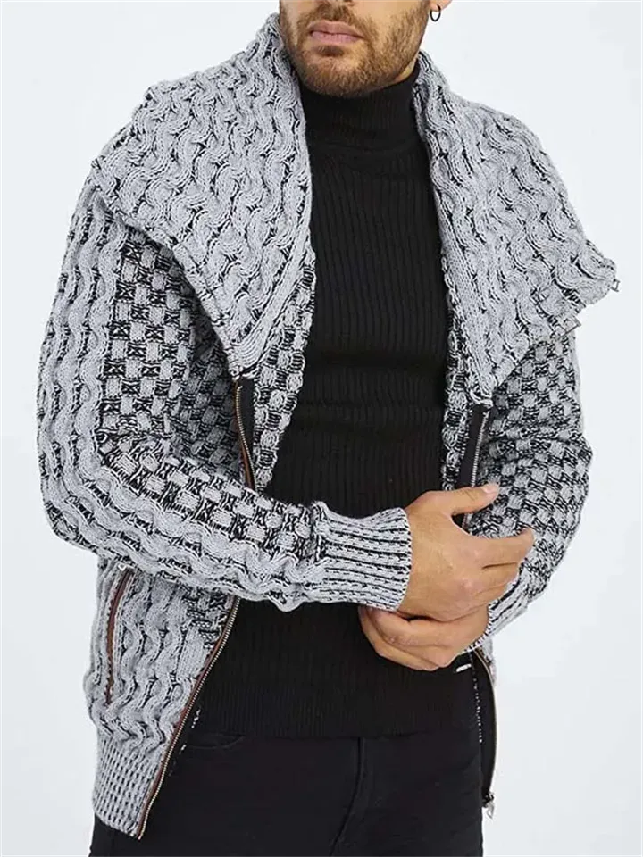 Men's Winter Long Sleeve Turtleneck Zipper Sweaters