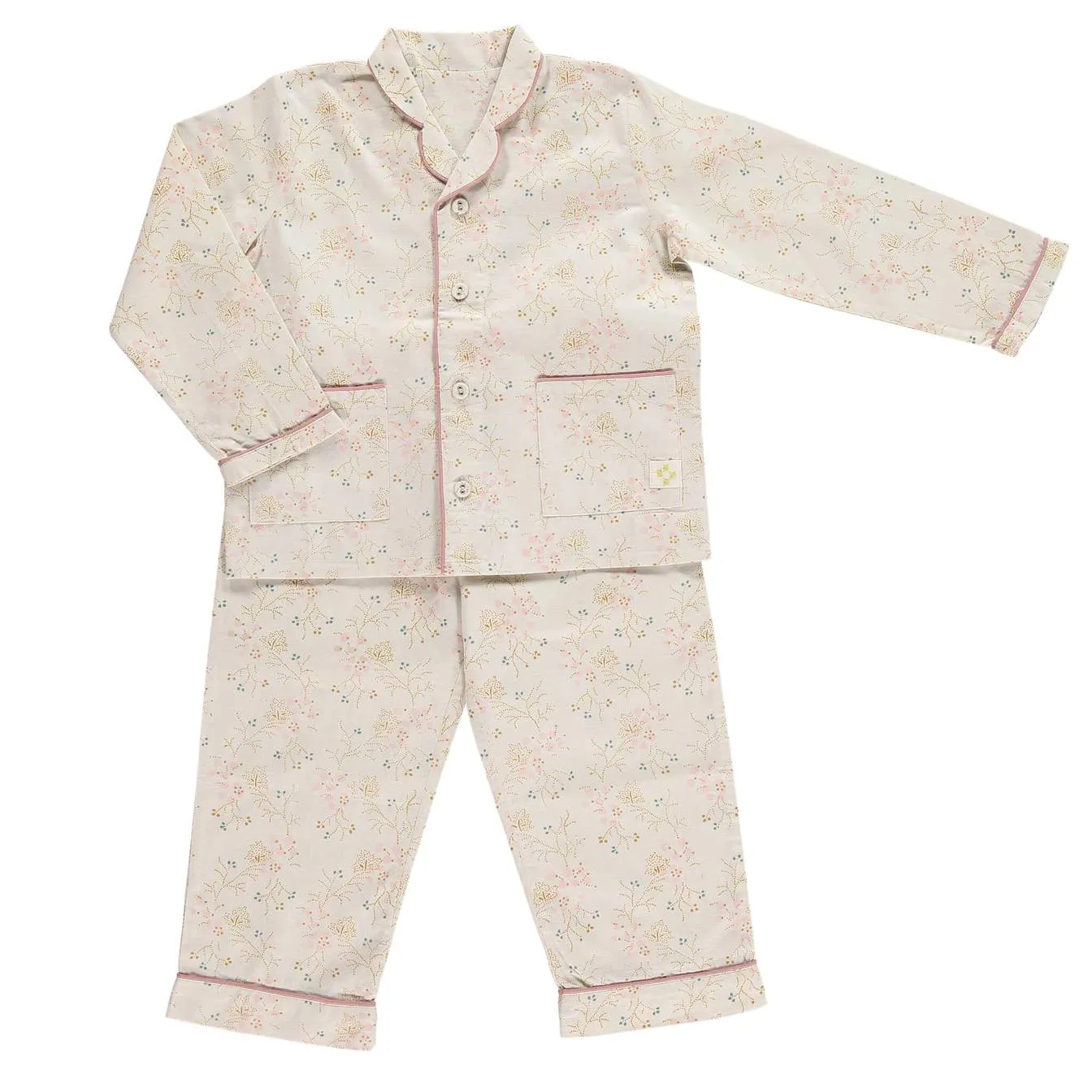 Minako Golden Floral Pyjama Set by Camomile London