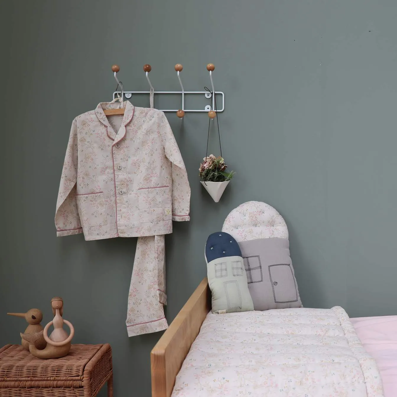 Minako Golden Floral Pyjama Set by Camomile London