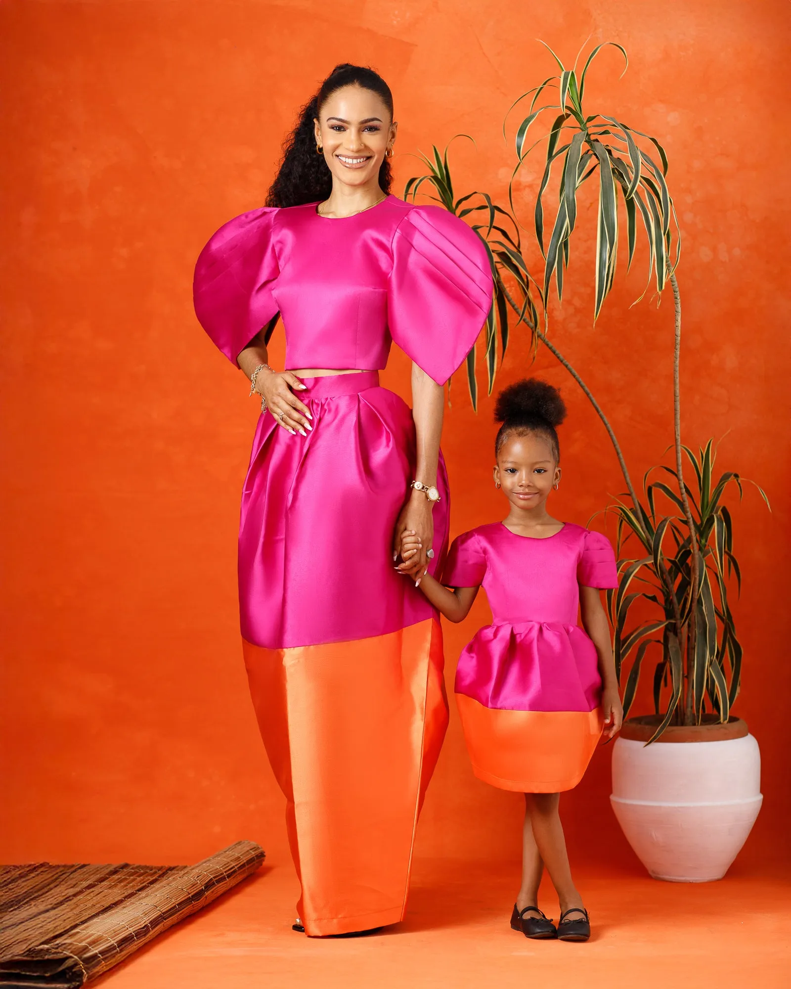 Mini Aelia Dress - Orange/Pink