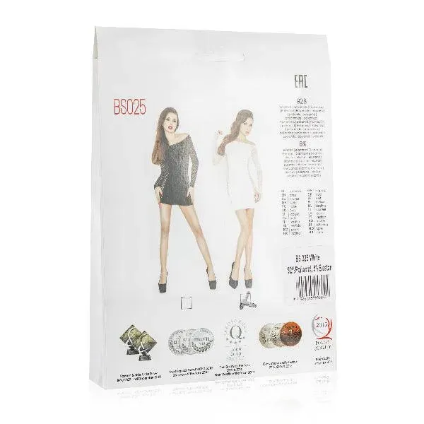 Mini Dress Black With Mesh Sleeves and Sides
