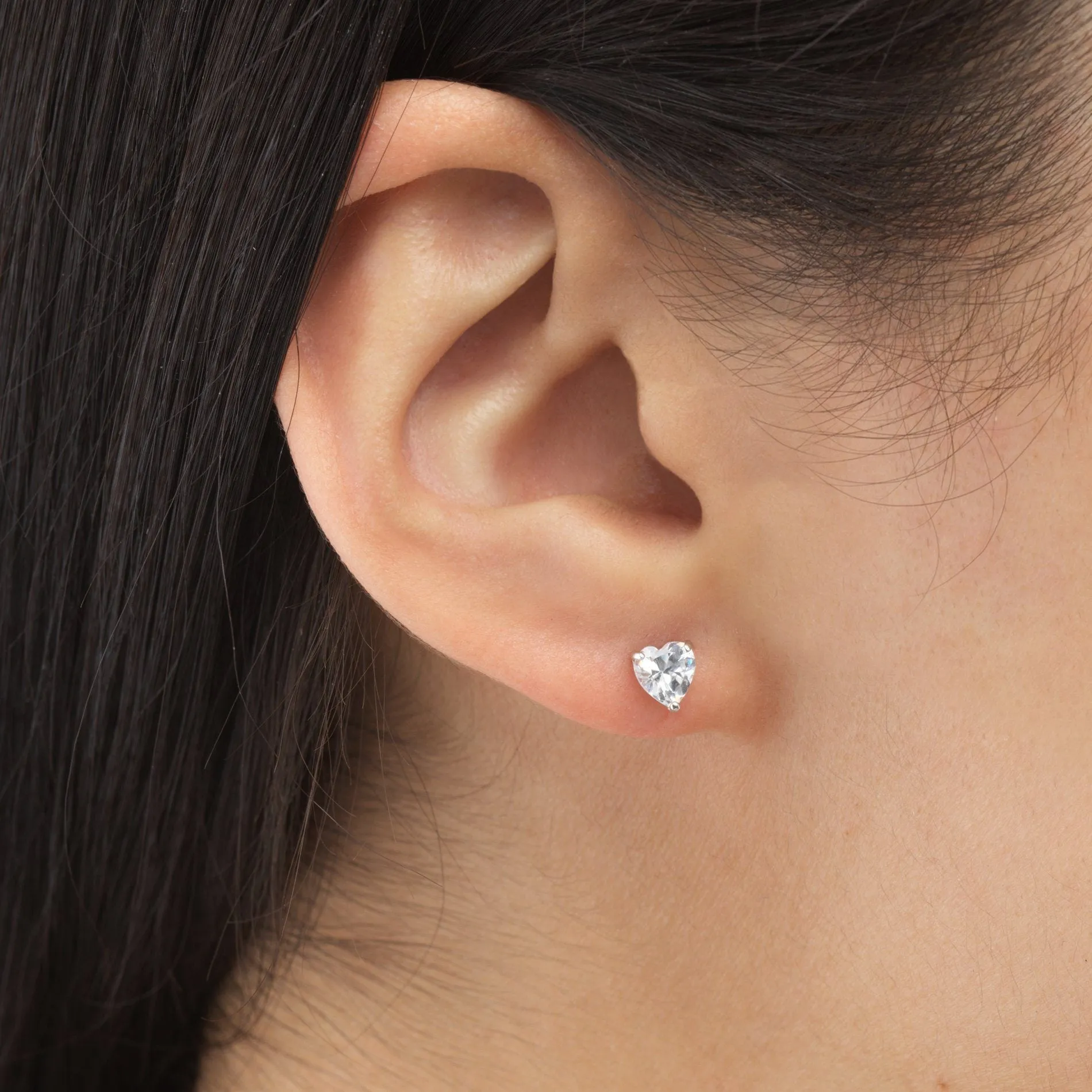 Mini Heart CZ Stud Earring