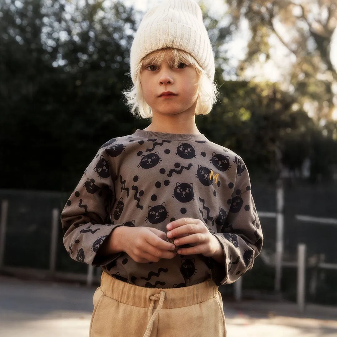 Mini Rodini - Squiggly Cats long-sleeved top - brown
