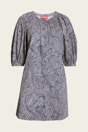 Mini Vincent Dress in Navy Mosaic
