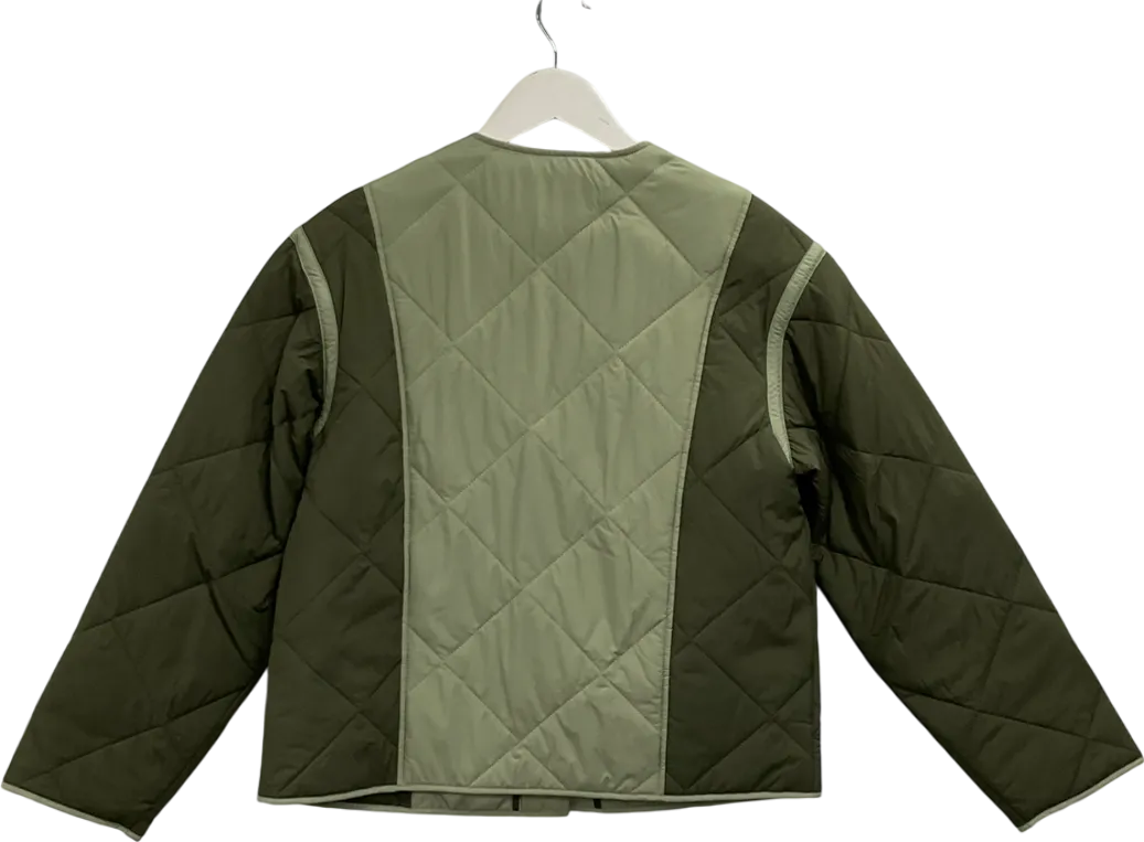 Monsoon Green Lulu Two Tone Quilted Jacket UK S