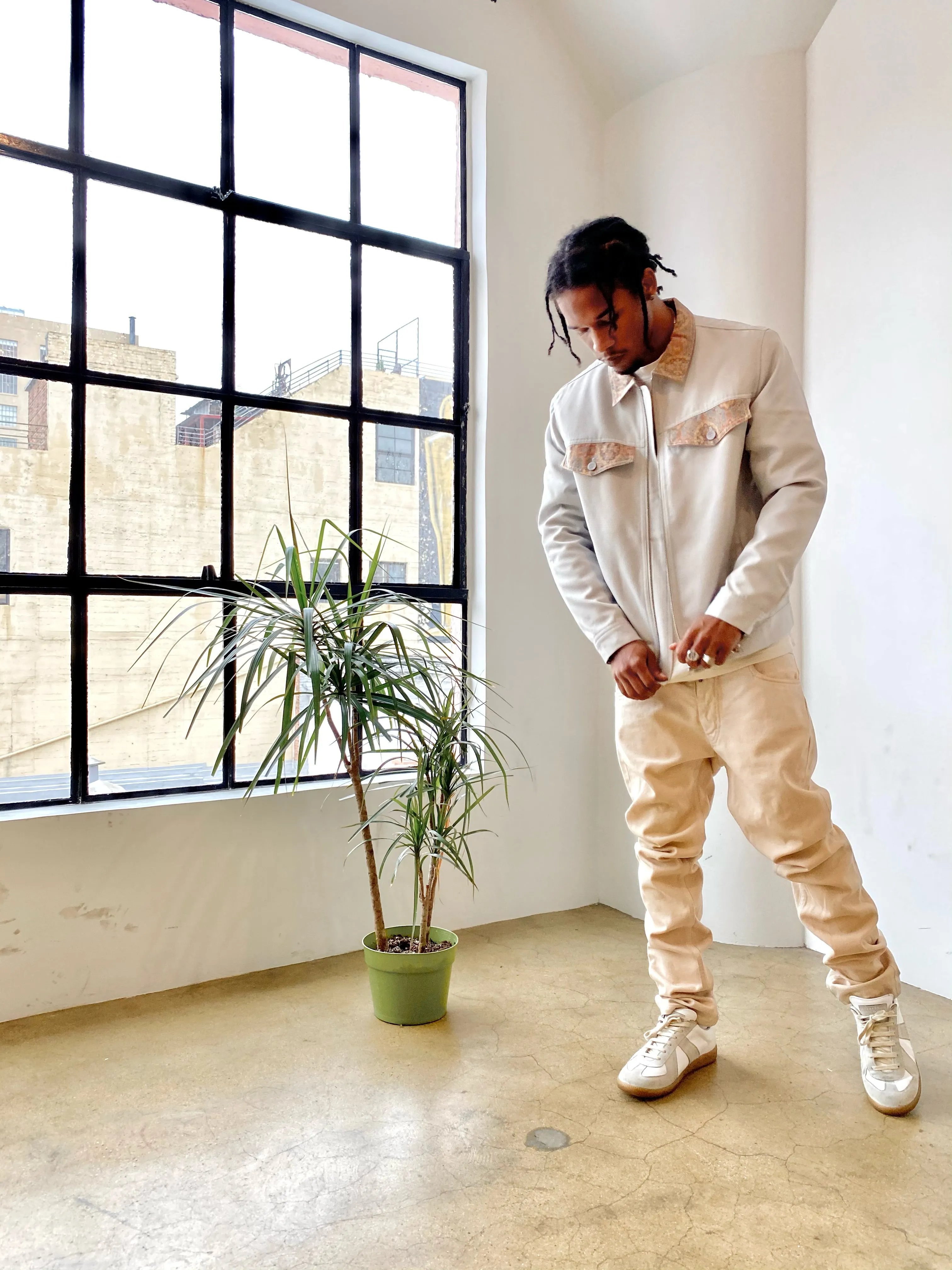 Mosaic Work Jacket - Cloud Gray