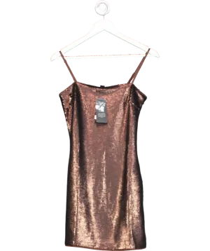New Look Brown Matte Sequin Mini Dress UK 8