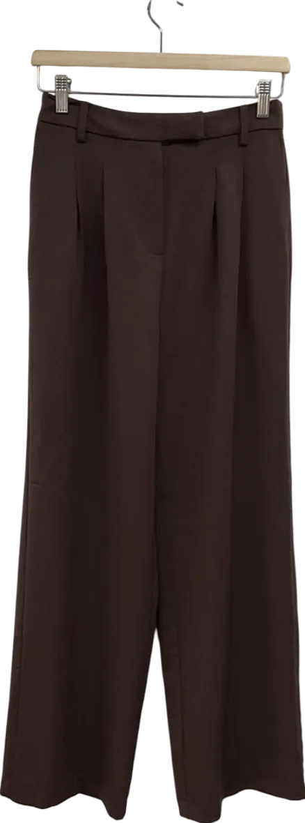 New Look Dark Brown Wide Leg Trousers UK 8