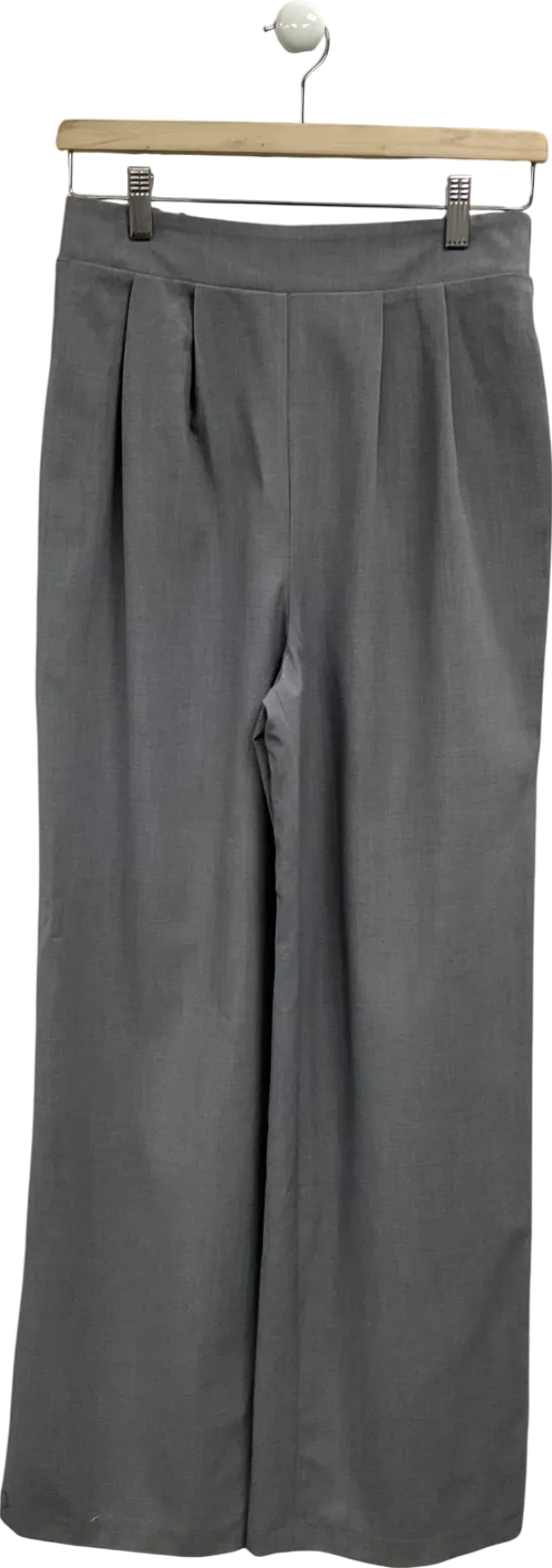 New Look Grey Tall Marl Wide Leg Trousers UK 8