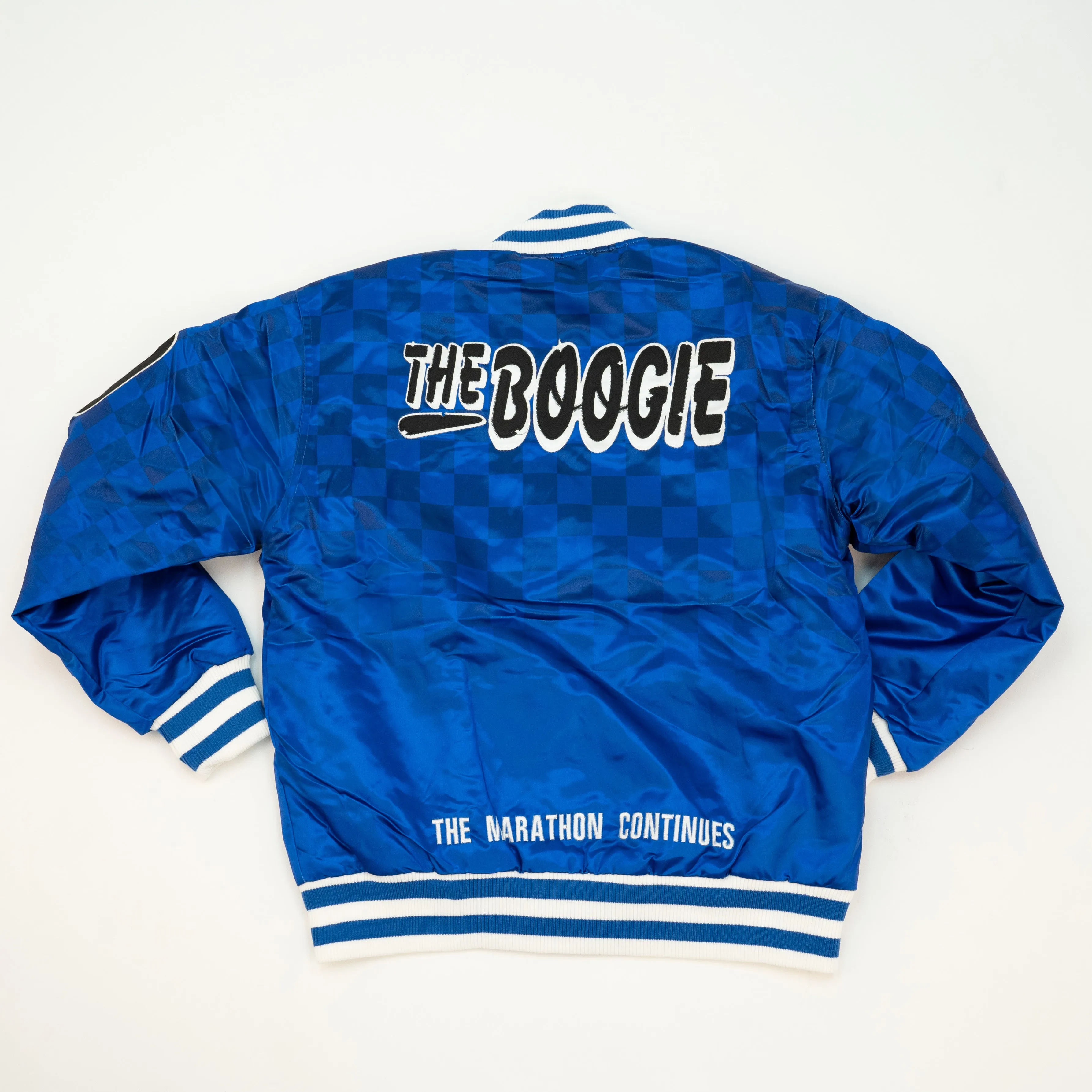 NIPSEY HUSSLE BOOGIE SATIN JACKET (BLUE)