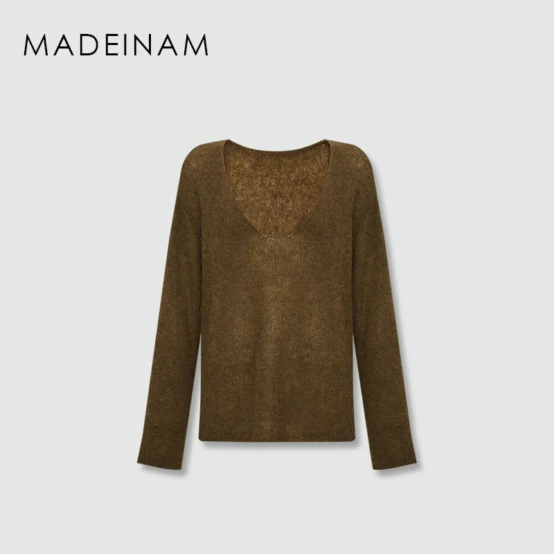 Olive Green V-Neck Sweater