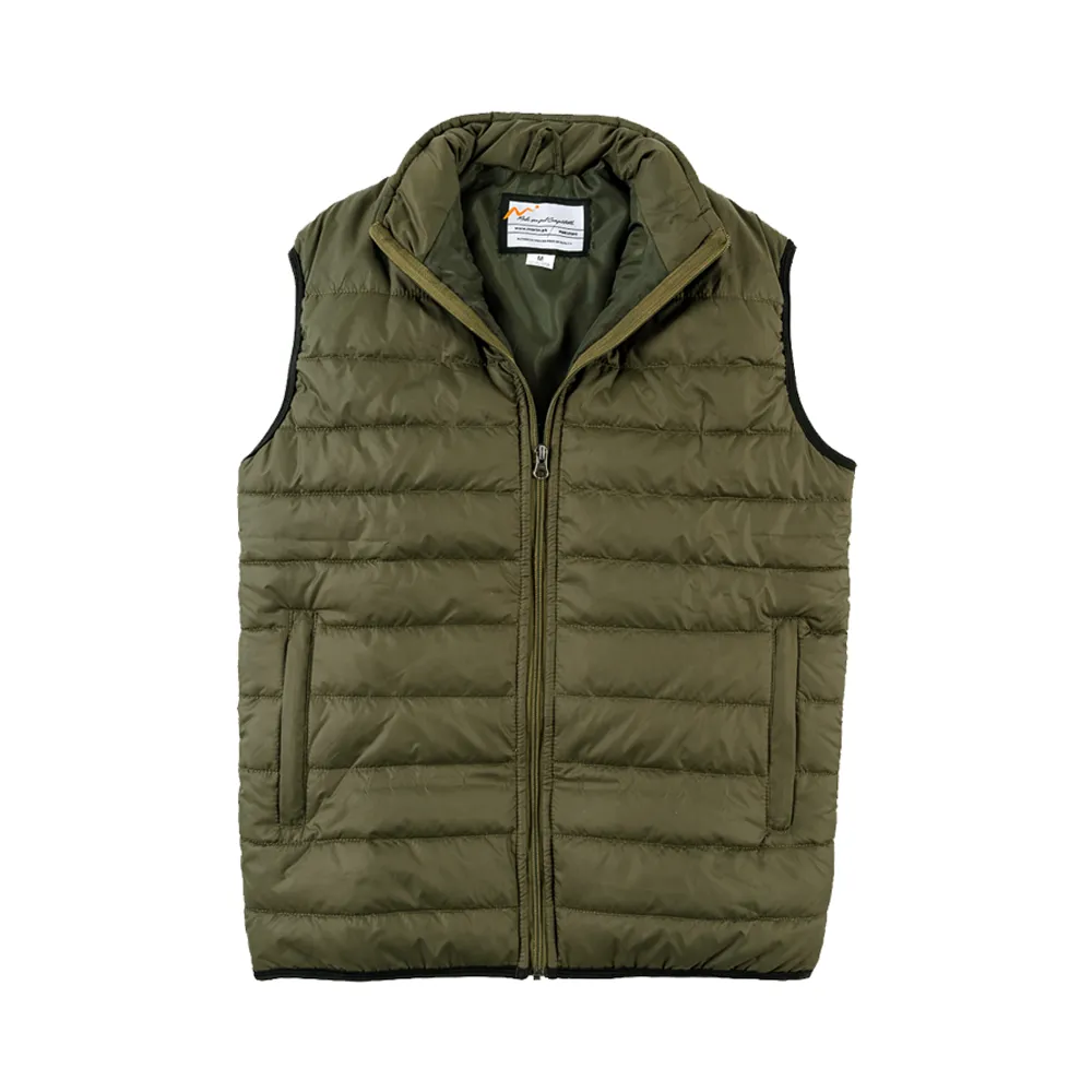 Olive Sleeveless Puffer Gilet Jacket