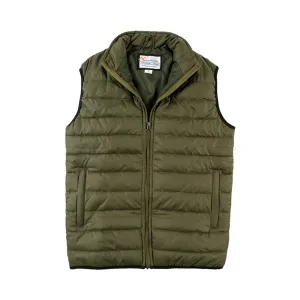 Olive Sleeveless Puffer Gilet Jacket
