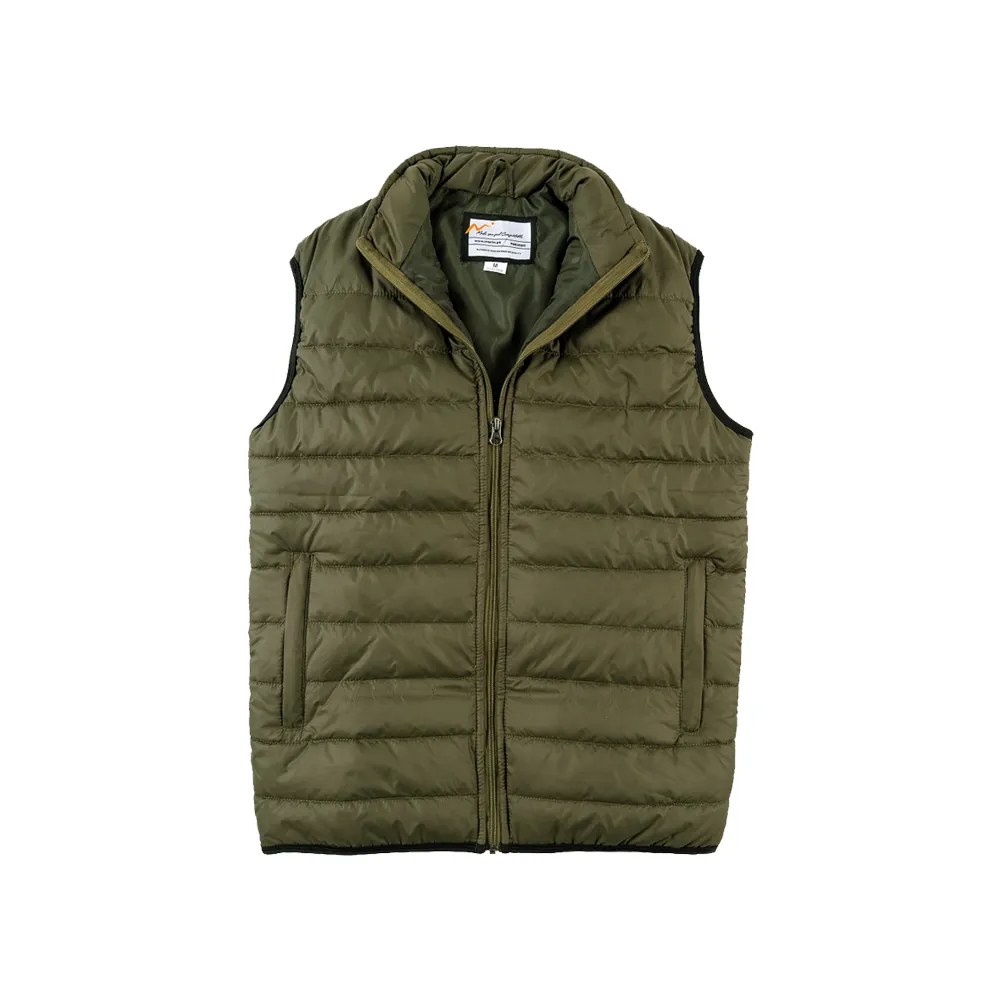 Olive Sleeveless Puffer Gilet Jacket