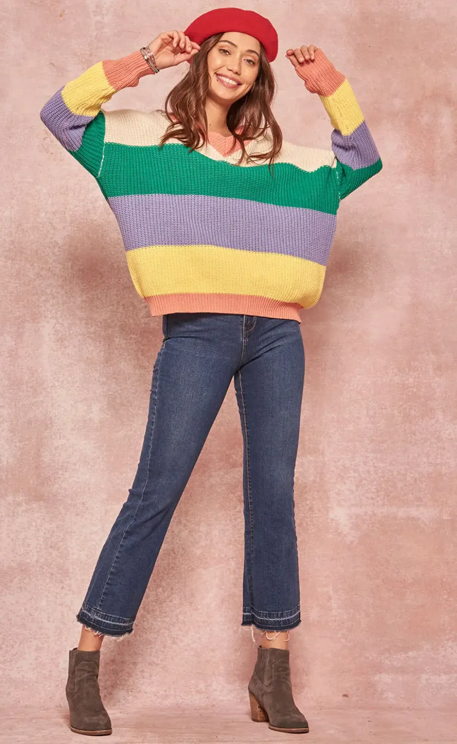 OPEN-BACK COTTON-BLEND SWEATER