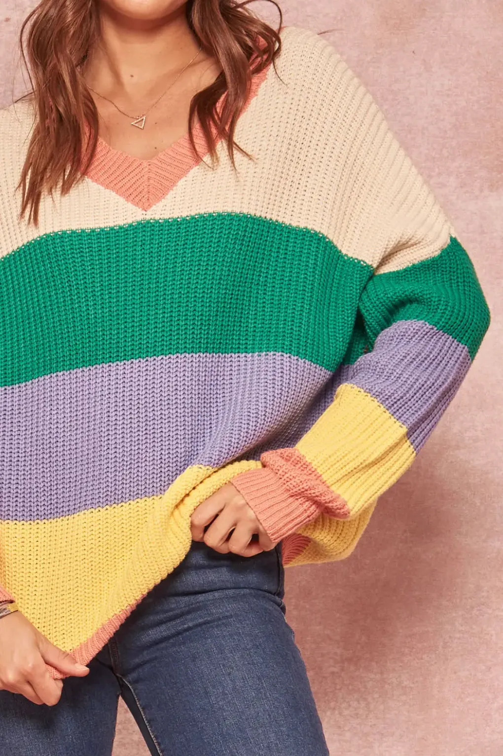 OPEN-BACK COTTON-BLEND SWEATER
