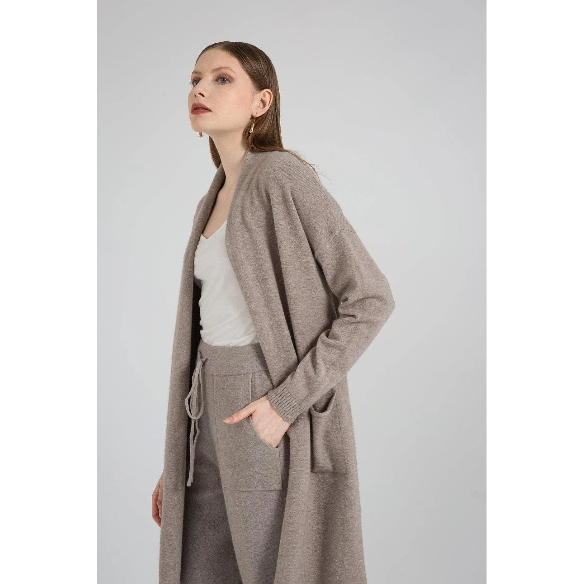 Open Front Sweater with Pocket