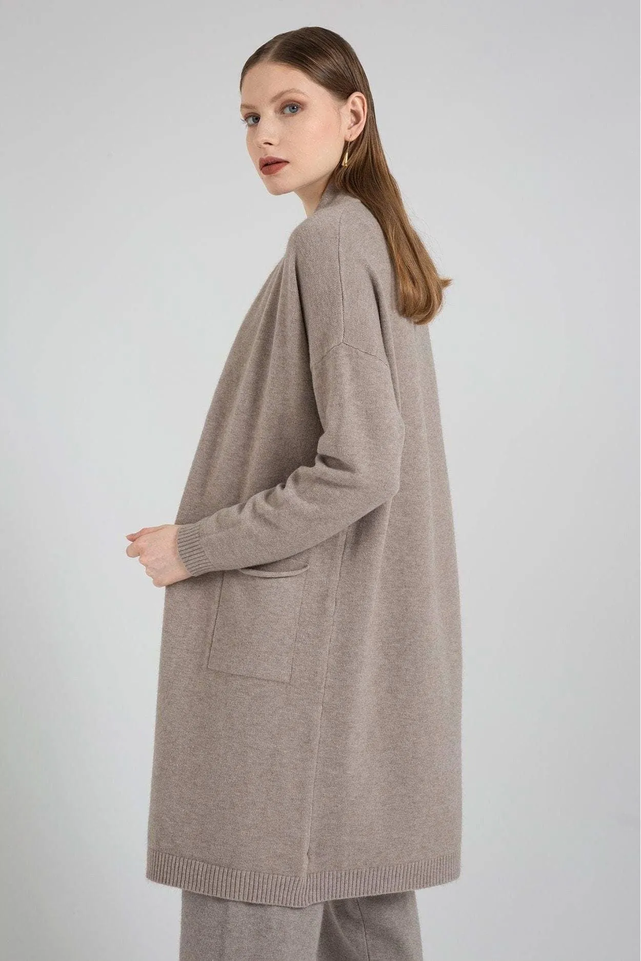 Open Front Sweater with Pocket