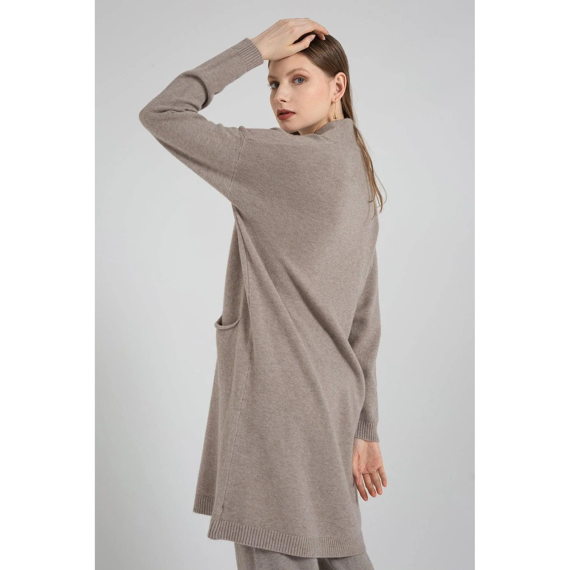 Open Front Sweater with Pocket