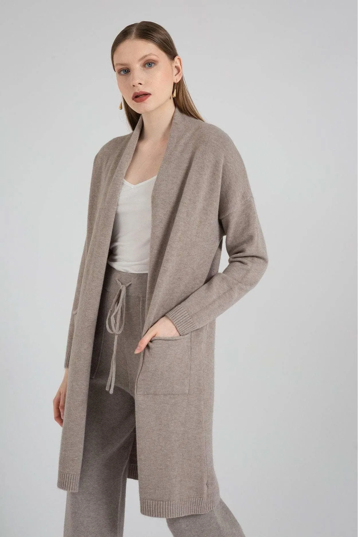 Open Front Sweater with Pocket