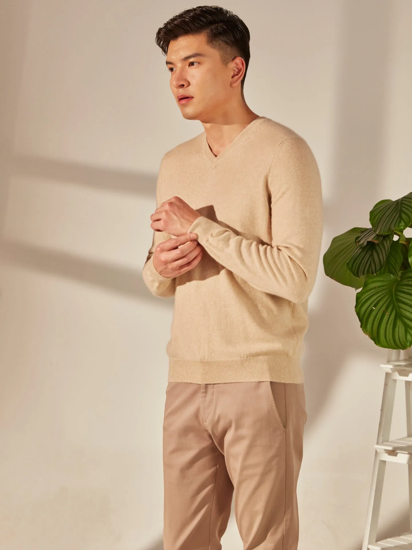 Organic Cashmere Colour Essential V-Neck Sweater