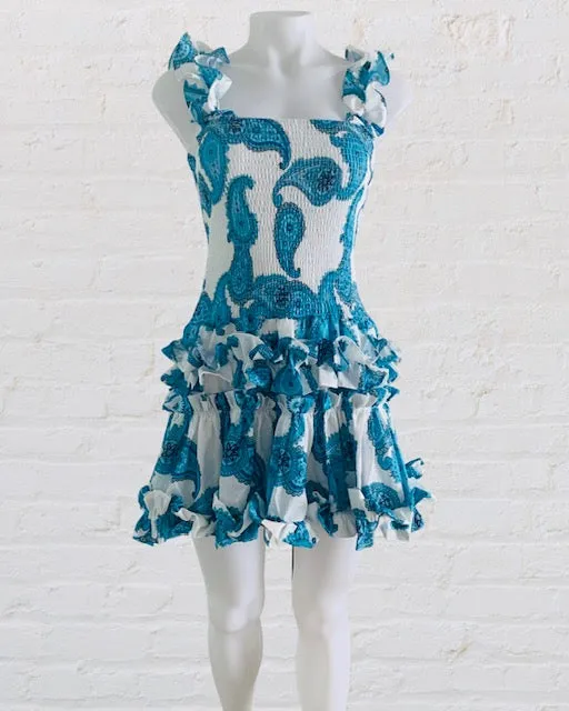 Paisley Scrunch Tier Dress