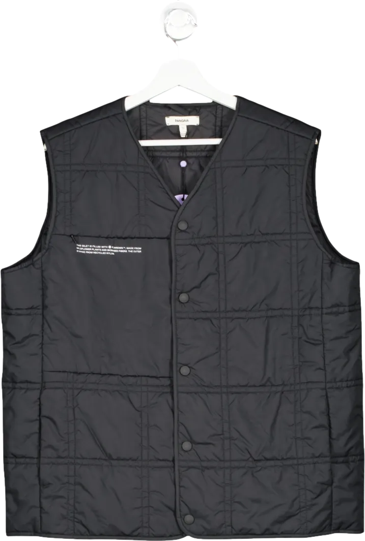 PANGAIA Black Quilted Body Warmer UK S