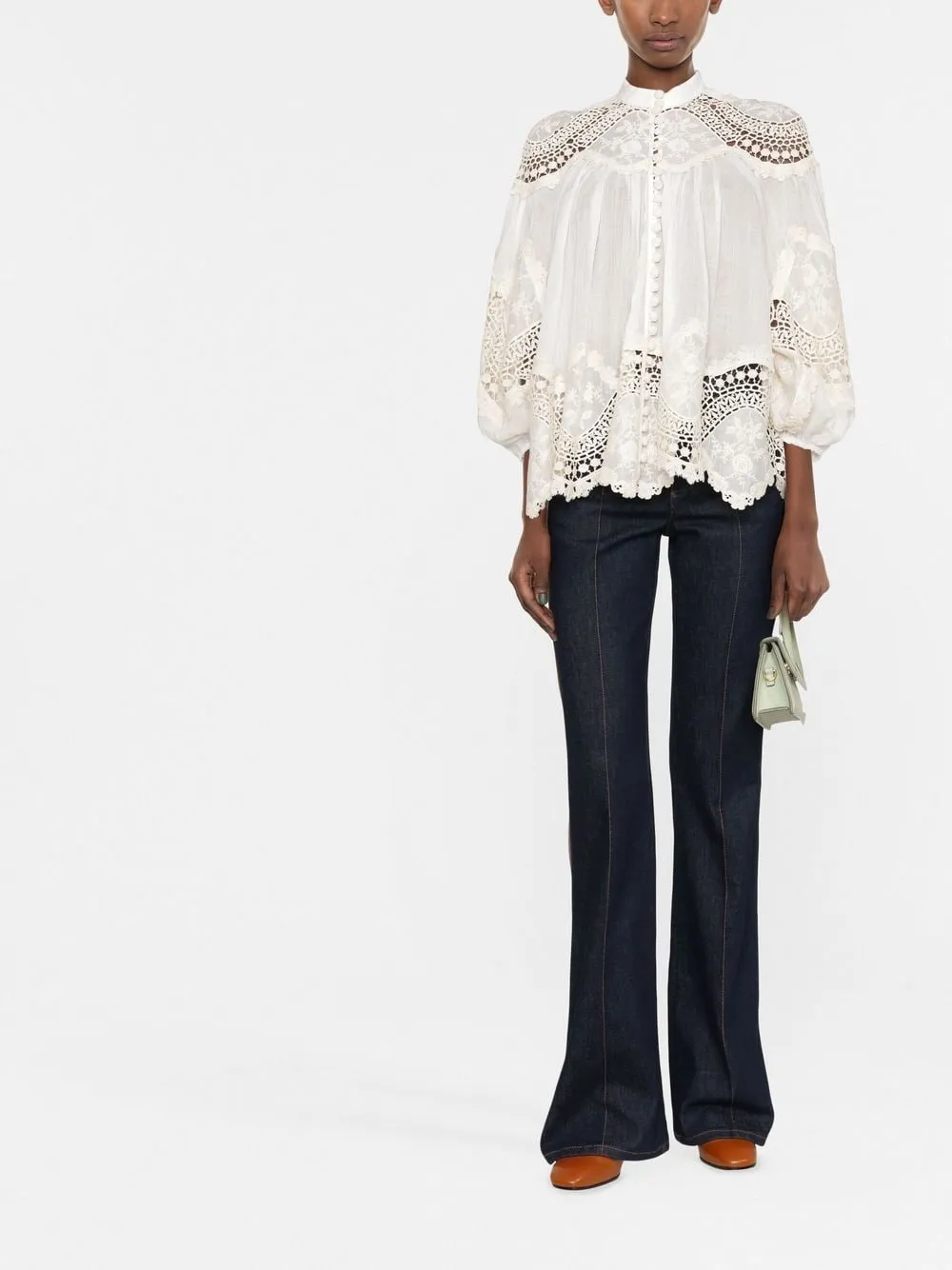 Pattie embroidered trim blouse