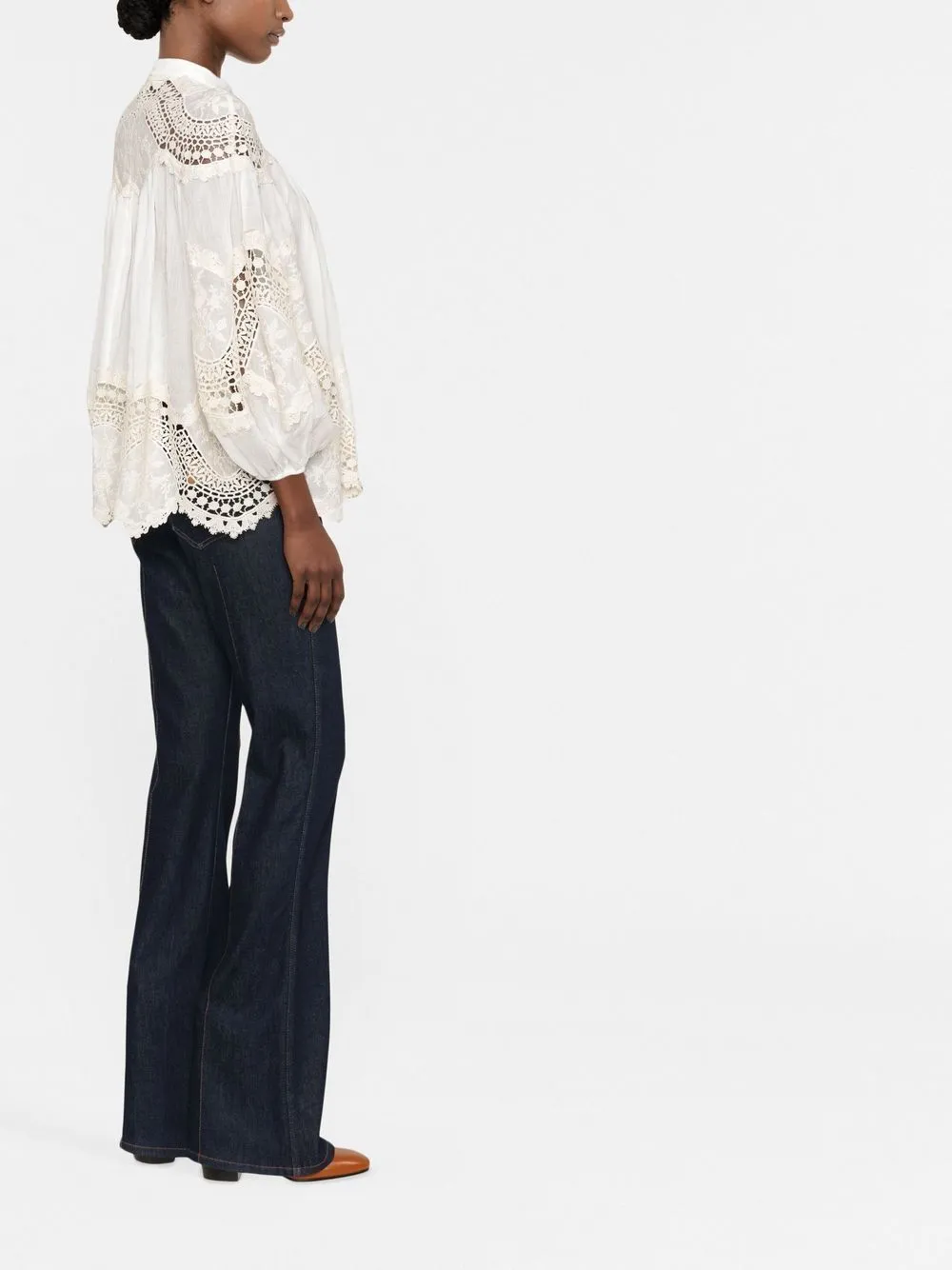 Pattie embroidered trim blouse