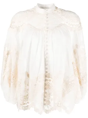 Pattie embroidered trim blouse