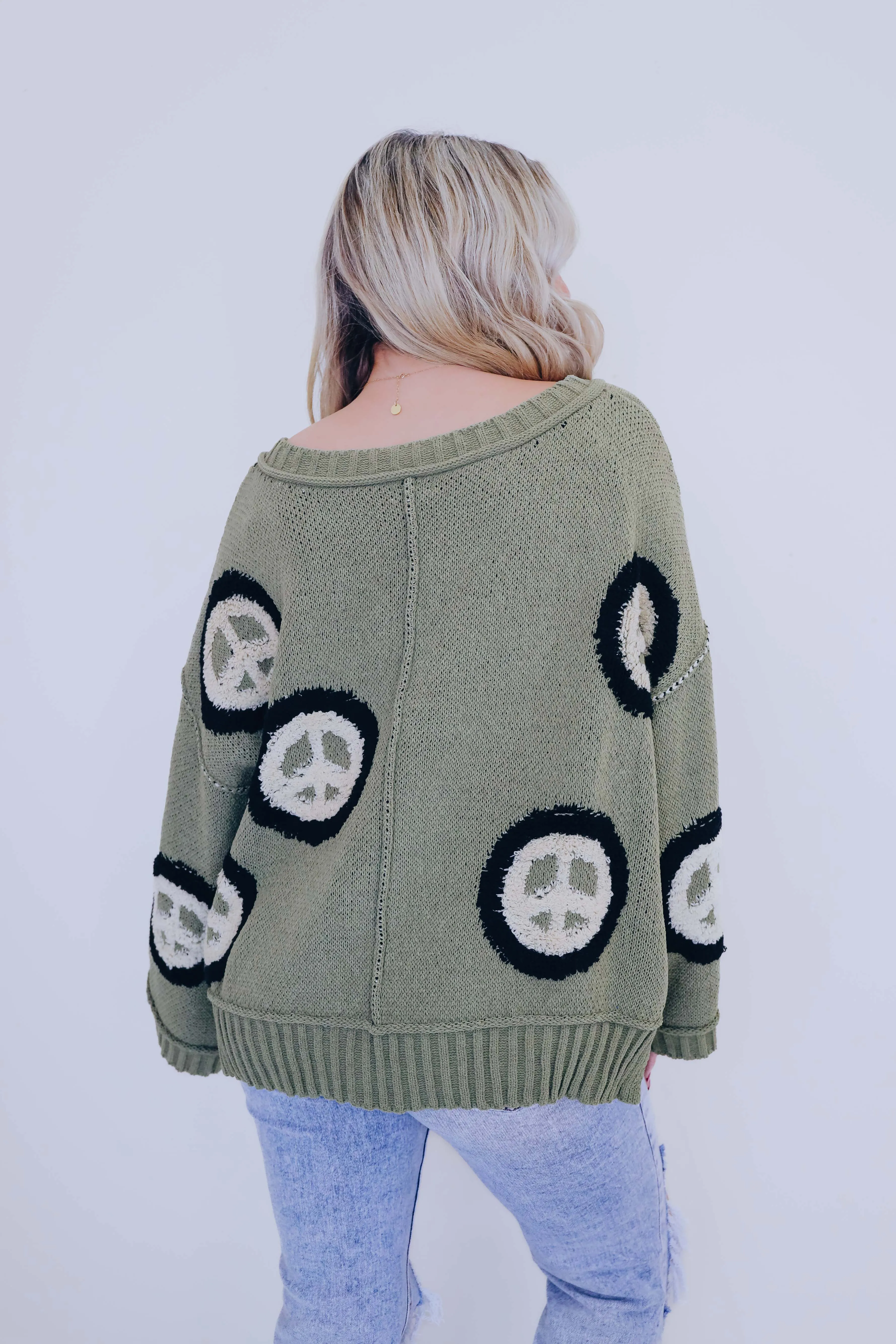***Peace Of Mind V-Neck Pullover Sweater- 5 Colors SAMPLE