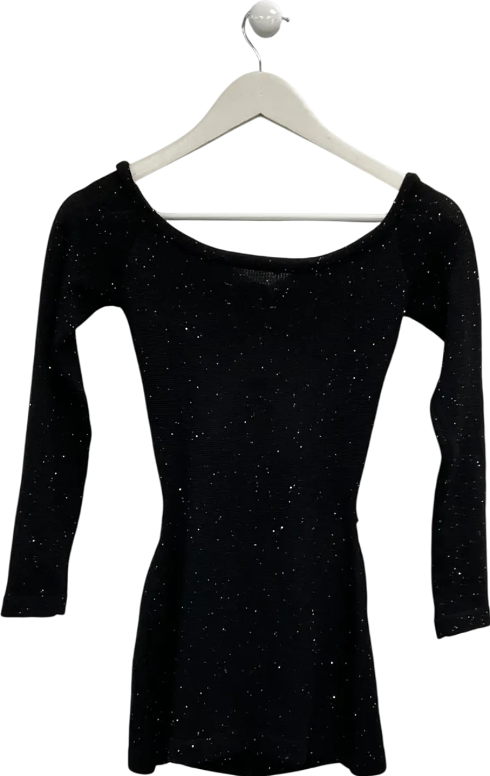peppermayo Black Gabriela Off Shoulder Mini Dress UK S/M
