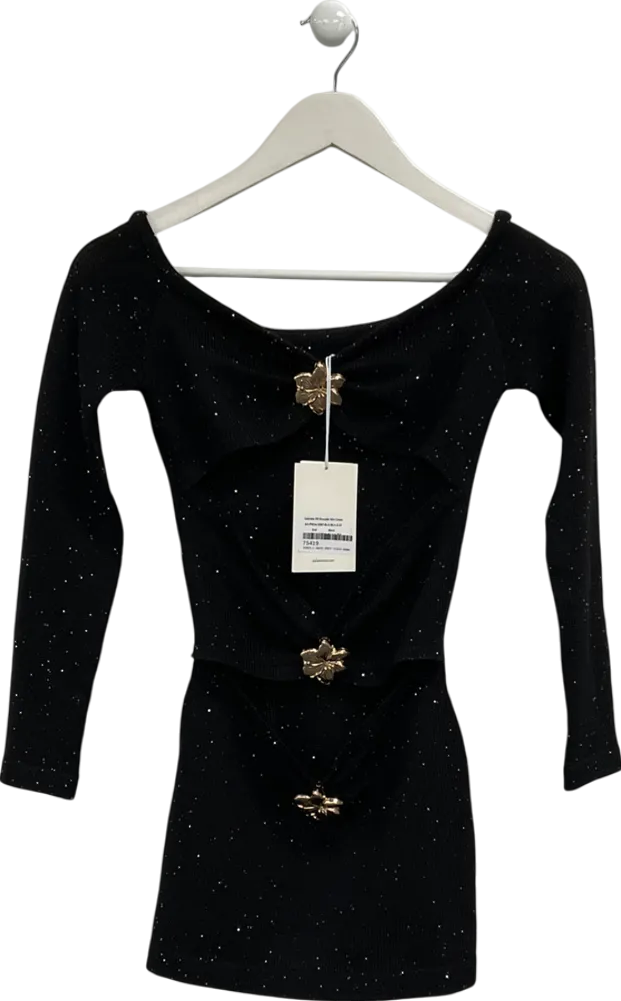 peppermayo Black Gabriela Off Shoulder Mini Dress UK S/M