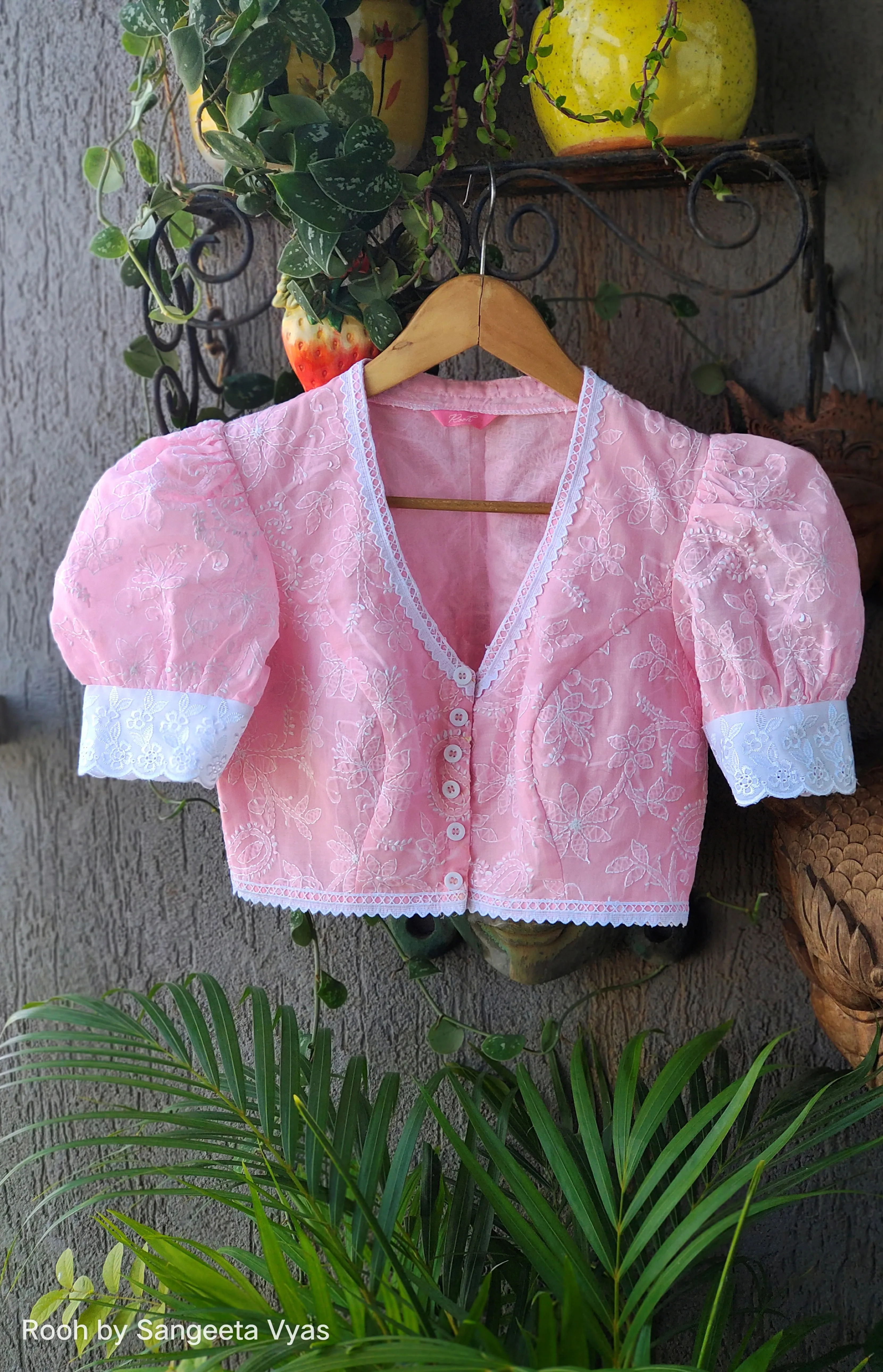 Pink Chikankari Blouse