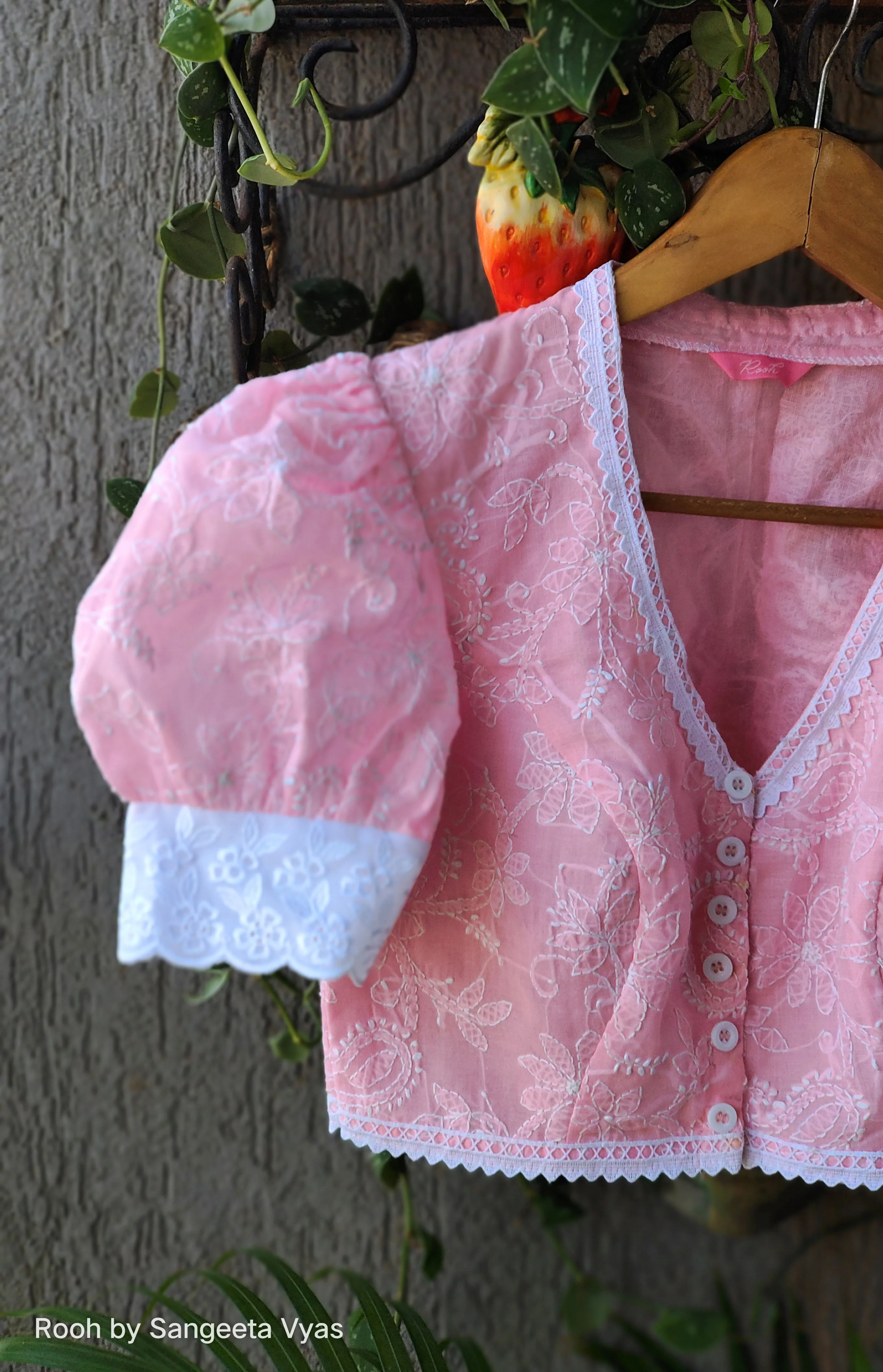 Pink Chikankari Blouse