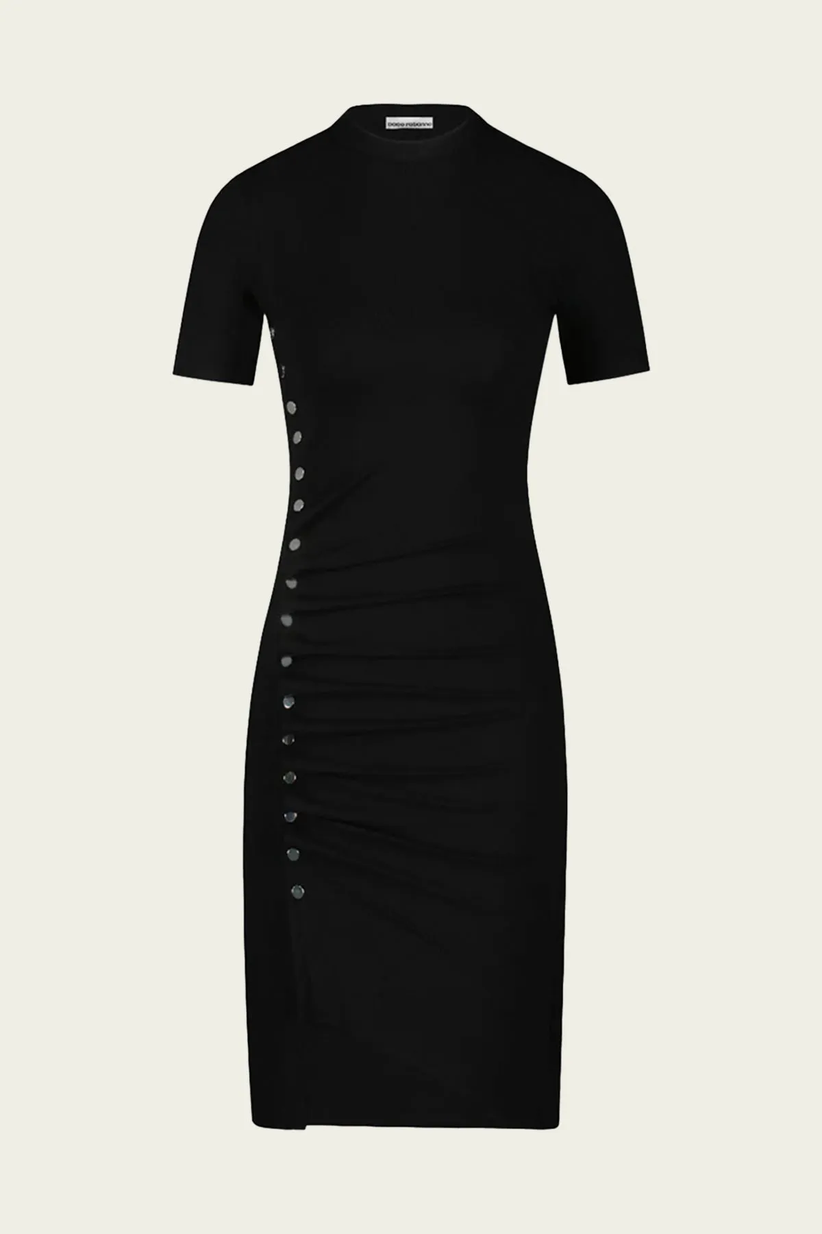 Pleated Short Dress in Black