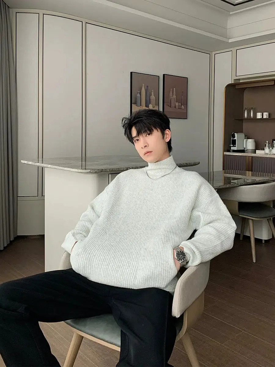 Pleated Turtleneck Bottoming Sweater