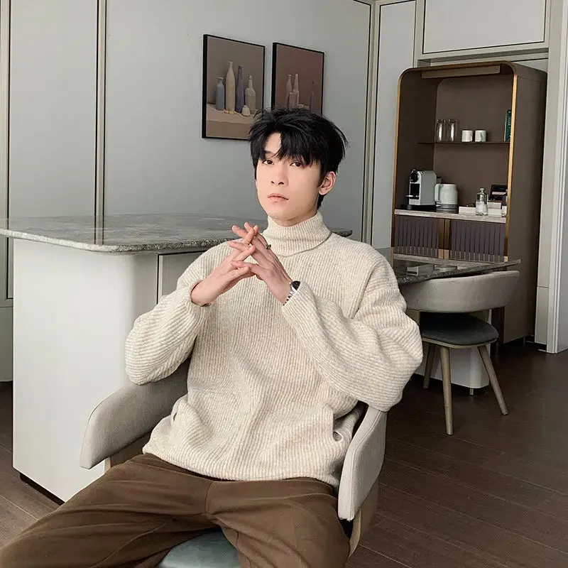 Pleated Turtleneck Bottoming Sweater