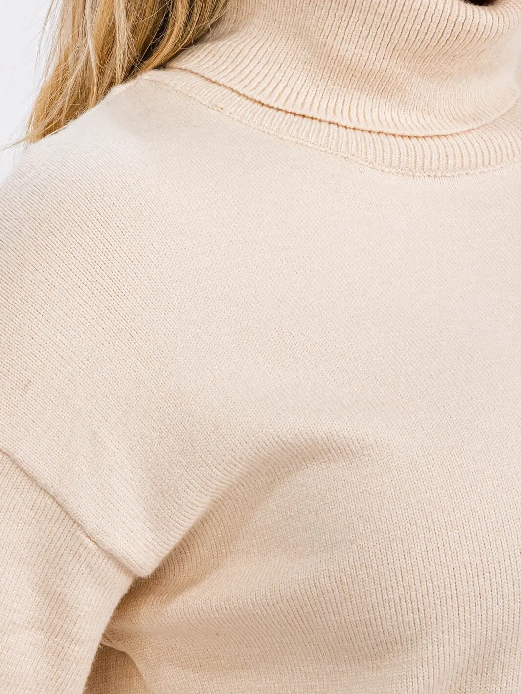 PLUS SIZE LONG SLEEVE TURTLE NECK PULLOVER SWEATER