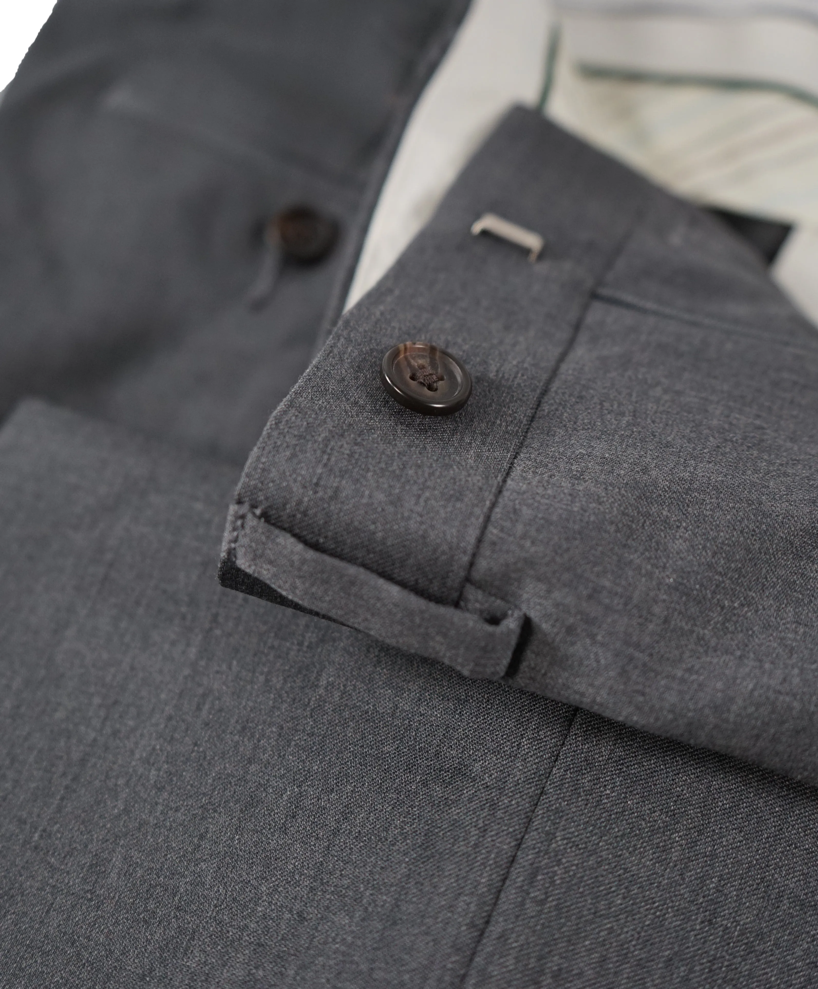 RALPH LAUREN GREEN LABEL - LAUREN Gray Wool Flat Front Dress Pants - 33W