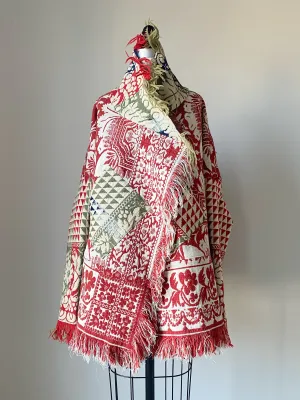 red floral coverlet cocoon #2