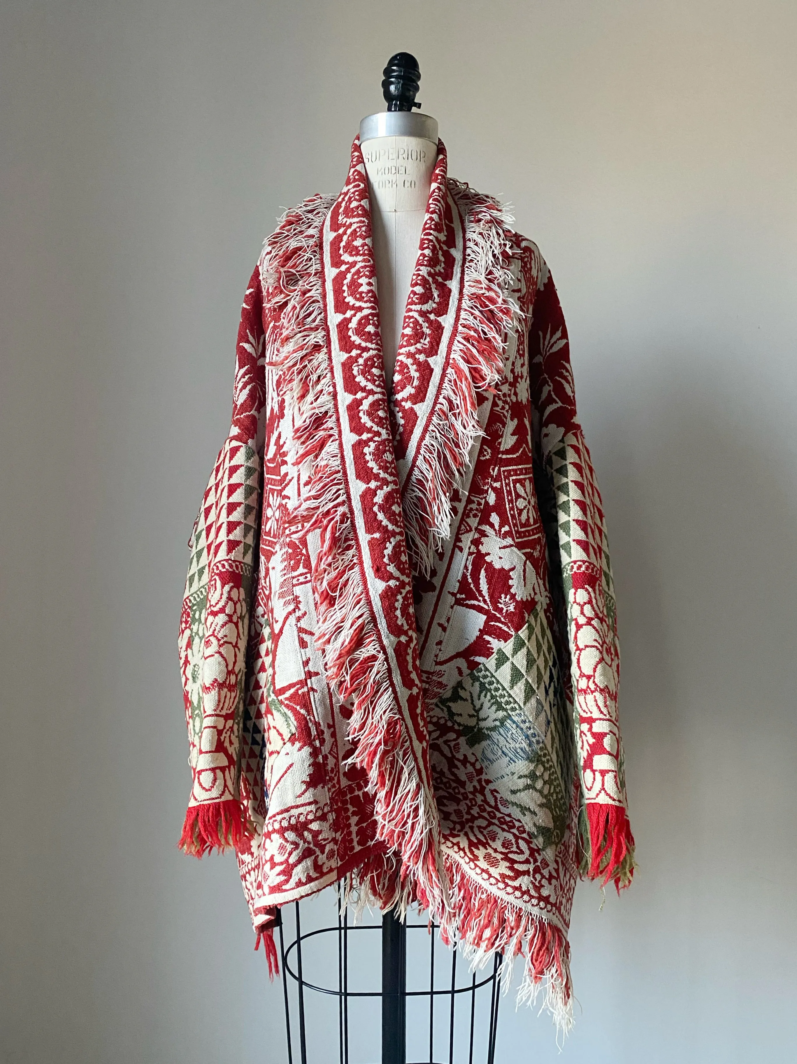 red floral coverlet cocoon #2