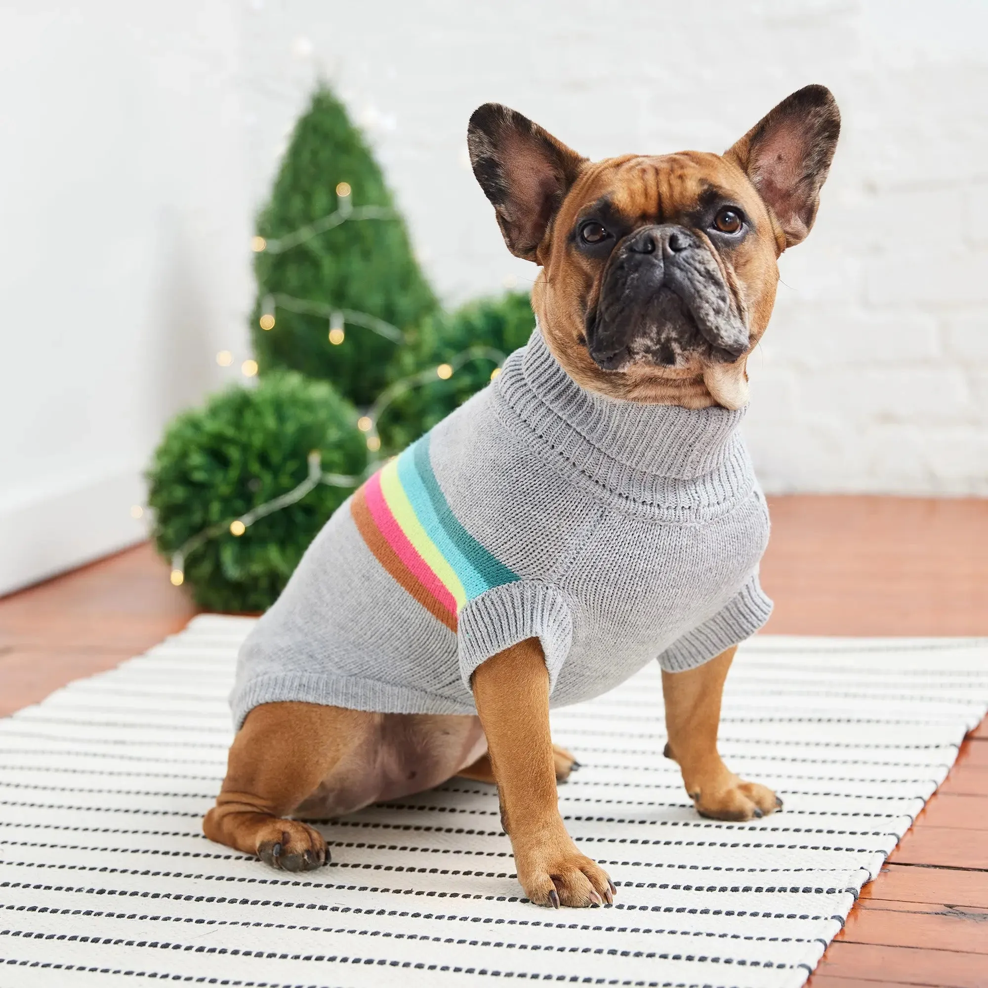 Retro Dog Sweater | Grey Mix
