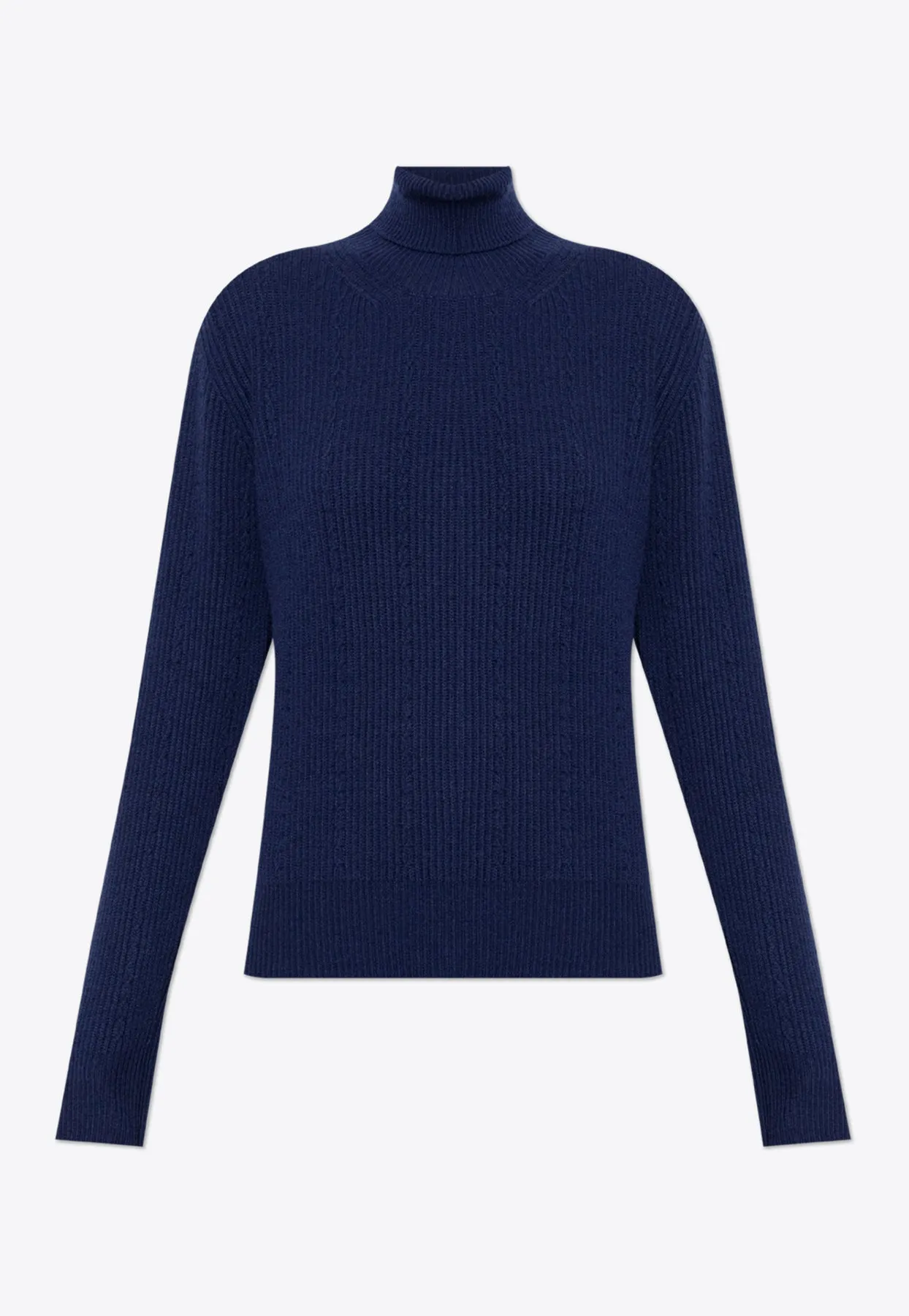 Ribbed Wool Turtleneck Sweater